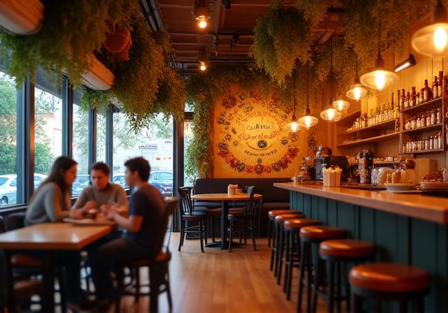 Café con decoración temática